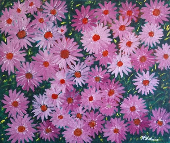 Óleo original de Antonio Sánchez Cabello: «Nuevas flores», pintura única disponible