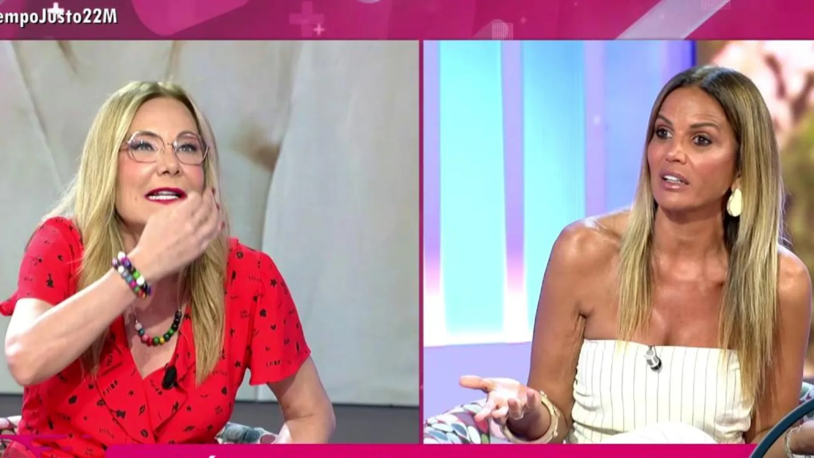 Conflicto entre Belén Rodríguez y Marta López estalla en directo por reproches sobre exclusivas y vida privada