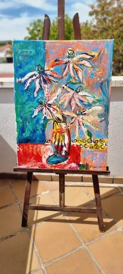 Cuadro original de acrílico sobre lienzo de 60x80 cm disponible para envío en España