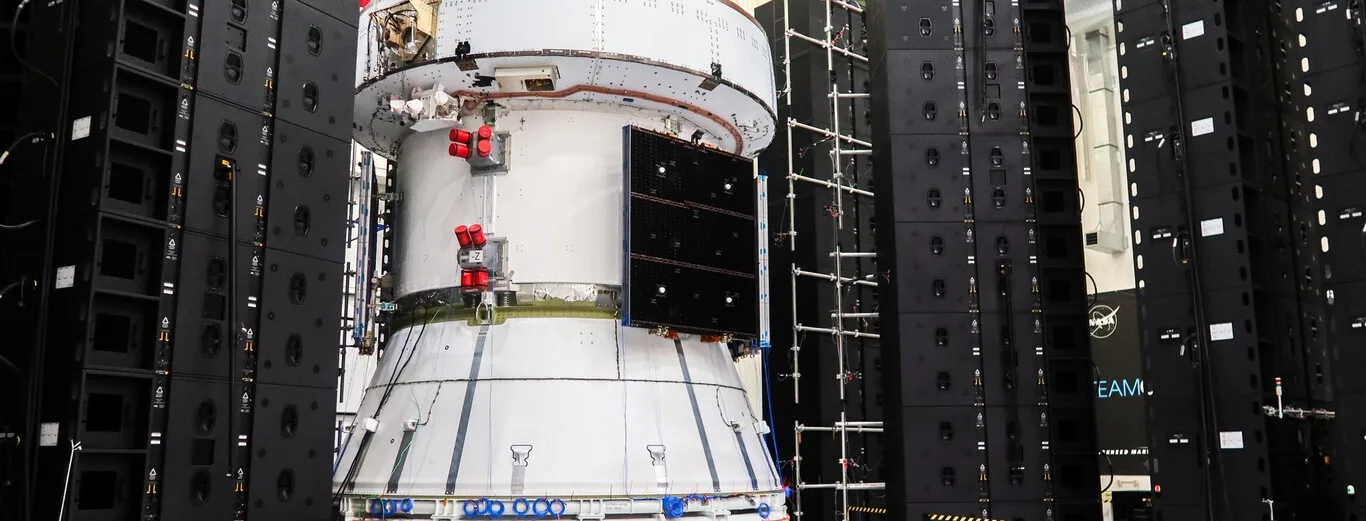 El módulo europeo de Orion enfrenta rigurosas pruebas acústicas antes de su misión lunar