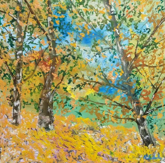 Óleo original “Bosque 003” de Antonio Sánchez Cabello disponible en ARTEnet