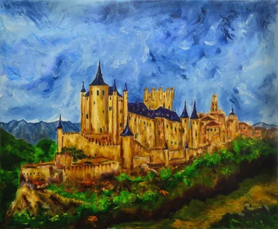 Óleo original del Alcázar de Segovia ofrece una visión impresionista y majestuosa
