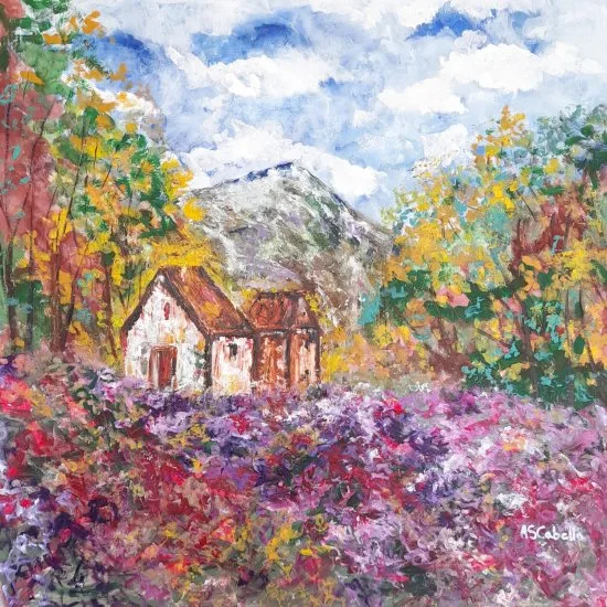 Óleo original “Primavera en las montañas” de Antonio Sánchez Cabello disponible a la venta