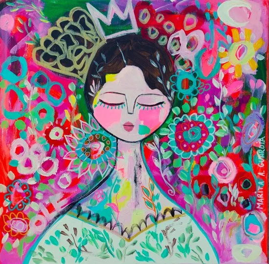 Obra original “Andaluza Queen”: acrílico sobre lienzo listo para colgar