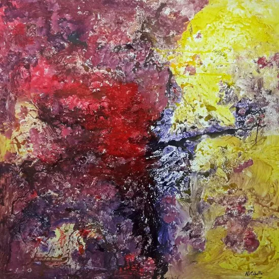 Obra original de Antonio Sánchez Cabello: acrílico sobre tabla de 120x120 cm