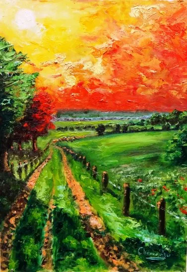 Obra original en óleo sobre tabla «Paisaje P13» disponible con envío gratuito en España