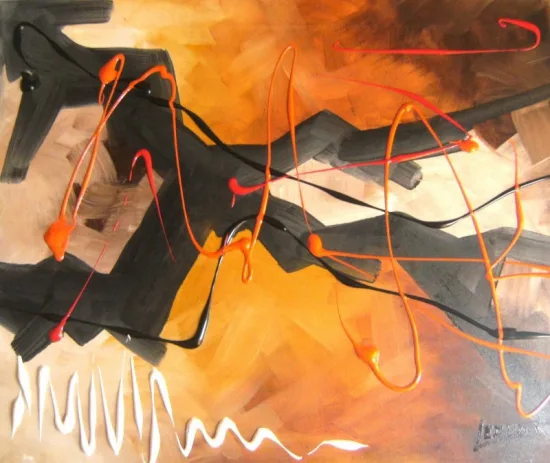 Obra única de arte abstracto en acrílico sobre lienzo disponible con descuento