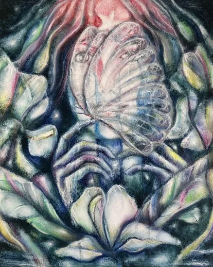 Obra única en pastel sobre cartulina disponible para envío internacional