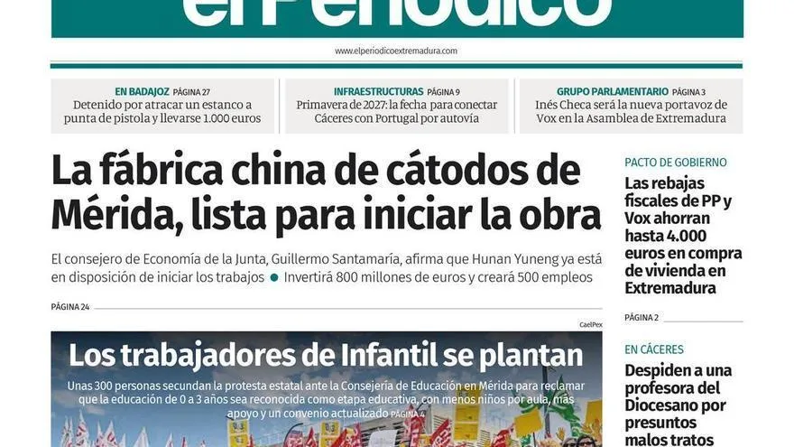 Resumen diario con eventos culturales, sociales y anuncios en Cáceres