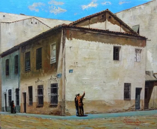 Venta de cuadro original "Paisaje Urbano 026" en óleo sobre lienzo con envío gratuito en España