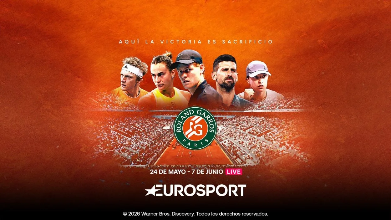Vodafone TV transmitirá Roland-Garros 2026 íntegro con Eurosport y HBO Max