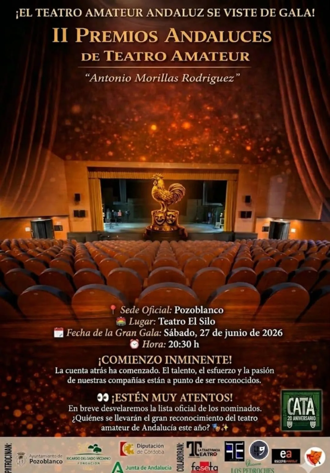 Anuncian nominaciones y reconocimientos de los II Premios Andaluces de Teatro Amateur