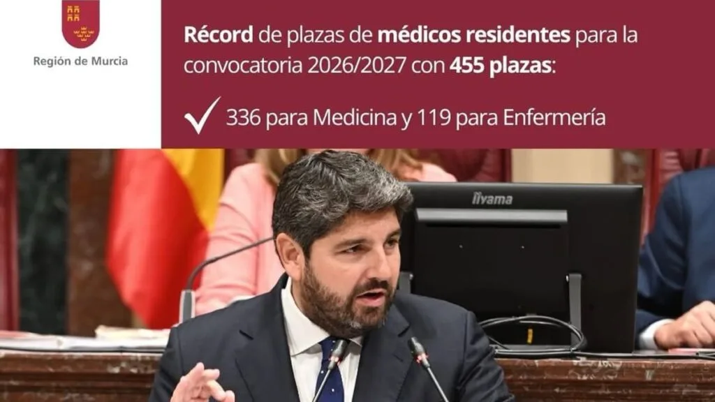 La Región de Murcia ofrece 455 plazas para formación sanitaria especializada en 2026/2027