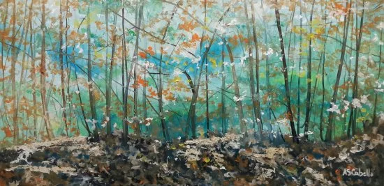 Óleo original "Aires de otoño", obra única del artista Antonio Sánchez Cabello