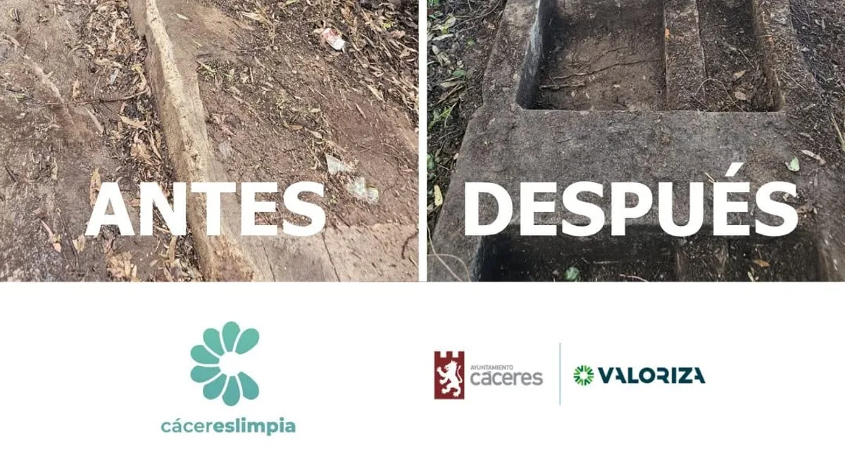 Recuperan la Fuente Hinche, un emblema histórico de Cáceres