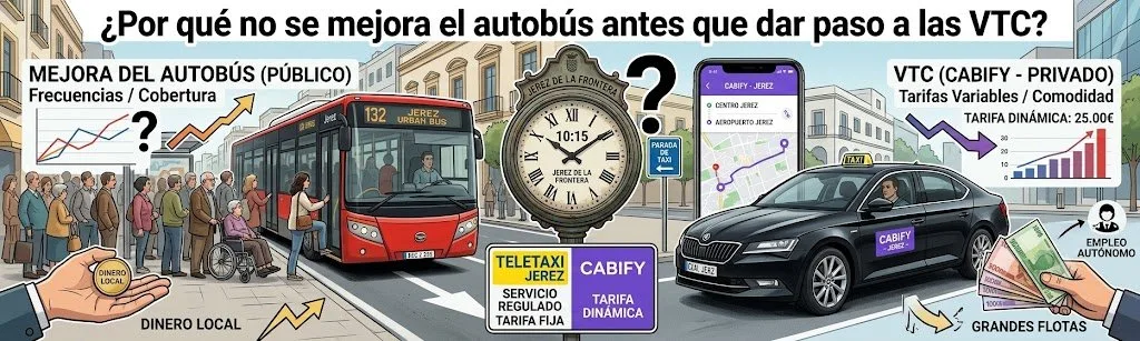 El desafío de Jerez ante la llegada de Cabify y el futuro del transporte urbano